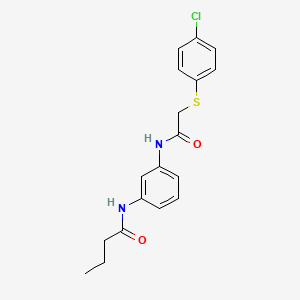 molecular formula C18H19ClN2O2S B3657069 N-[3-[[2-(4-chlorophenyl)sulfanylacetyl]amino]phenyl]butanamide 