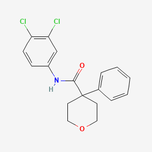 molecular formula C18H17Cl2NO2 B3657083 N-(3,4-dichlorophenyl)-4-phenyloxane-4-carboxamide 
