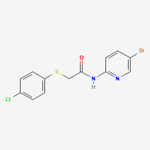 molecular formula C13H10BrClN2OS B3657094 N-(5-bromopyridin-2-yl)-2-[(4-chlorophenyl)sulfanyl]acetamide 