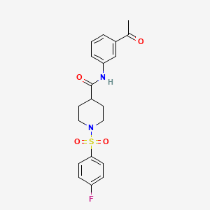 molecular formula C20H21FN2O4S B3657108 N-(3-Acetylphenyl)-1-(4-fluorobenzenesulfonyl)piperidine-4-carboxamide 