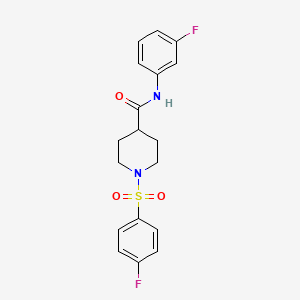 molecular formula C18H18F2N2O3S B3657137 N-(3-fluorophenyl)-1-[(4-fluorophenyl)sulfonyl]piperidine-4-carboxamide 
