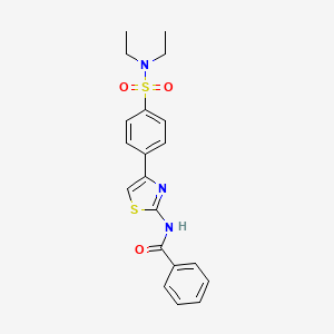 molecular formula C20H21N3O3S2 B3657161 N-[4-[4-(diethylsulfamoyl)phenyl]-1,3-thiazol-2-yl]benzamide 