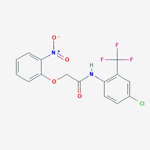 molecular formula C15H10ClF3N2O4 B3657259 N-[4-chloro-2-(trifluoromethyl)phenyl]-2-(2-nitrophenoxy)acetamide 