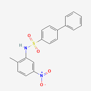 molecular formula C19H16N2O4S B3657295 N-(2-methyl-5-nitrophenyl)-4-phenylbenzenesulfonamide 