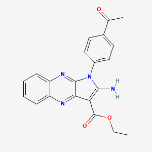 molecular formula C21H18N4O3 B3657311 Ethyl 1-(4-acetylphenyl)-2-amino-1H-pyrrolo(2,3-B)quinoxaline-3-carboxylate 