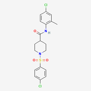 molecular formula C19H20Cl2N2O3S B3657379 N-(4-chloro-2-methylphenyl)-1-[(4-chlorophenyl)sulfonyl]-4-piperidinecarboxamide 