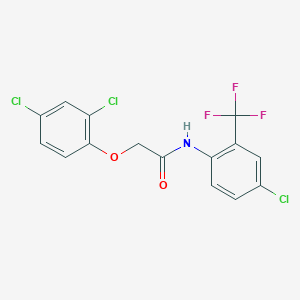 molecular formula C15H9Cl3F3NO2 B3657391 N-[4-chloro-2-(trifluoromethyl)phenyl]-2-(2,4-dichlorophenoxy)acetamide 