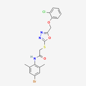 molecular formula C19H17BrClN3O3S B3657394 N-(4-bromo-2,6-dimethylphenyl)-2-({5-[(2-chlorophenoxy)methyl]-1,3,4-oxadiazol-2-yl}sulfanyl)acetamide 