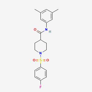 molecular formula C20H23FN2O3S B3657400 N-(3,5-dimethylphenyl)-1-((4-fluorophenyl)sulfonyl)piperidine-4-carboxamide 
