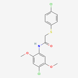 molecular formula C16H15Cl2NO3S B3657402 N-(4-chloro-2,5-dimethoxyphenyl)-2-[(4-chlorophenyl)thio]acetamide 
