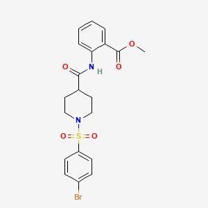 molecular formula C20H21BrN2O5S B3657423 Methyl 2-[({1-[(4-bromophenyl)sulfonyl]piperidin-4-yl}carbonyl)amino]benzoate 