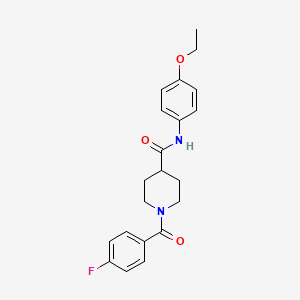 molecular formula C21H23FN2O3 B3657429 N-(4-ethoxyphenyl)-1-(4-fluorobenzoyl)piperidine-4-carboxamide 