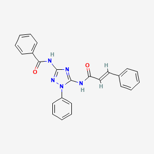 molecular formula C24H19N5O2 B3657508 N-[5-(cinnamoylamino)-1-phenyl-1H-1,2,4-triazol-3-yl]benzamide 