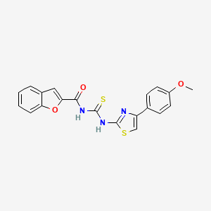 molecular formula C20H15N3O3S2 B3657647 N-{[4-(4-methoxyphenyl)-1,3-thiazol-2-yl]carbamothioyl}-1-benzofuran-2-carboxamide 