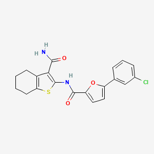molecular formula C20H17ClN2O3S B3657658 N-(3-carbamoyl-4,5,6,7-tetrahydro-1-benzothiophen-2-yl)-5-(3-chlorophenyl)furan-2-carboxamide 