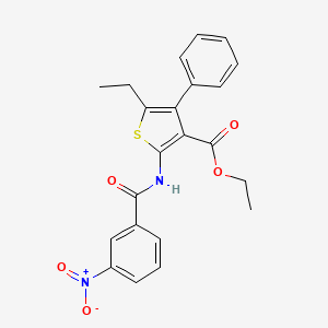 molecular formula C22H20N2O5S B3657662 Ethyl 5-ethyl-2-[(3-nitrobenzoyl)amino]-4-phenylthiophene-3-carboxylate 