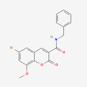 molecular formula C18H14BrNO4 B3657756 N-benzyl-6-bromo-8-methoxy-2-oxo-2H-chromene-3-carboxamide 