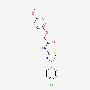 molecular formula C18H15ClN2O3S B3657849 N-[4-(4-chlorophenyl)-1,3-thiazol-2-yl]-2-(4-methoxyphenoxy)acetamide CAS No. 462605-88-5