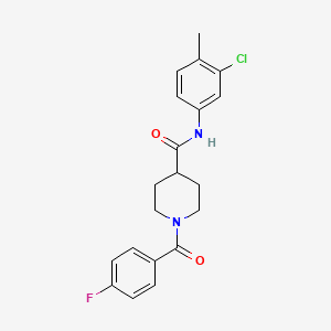 molecular formula C20H20ClFN2O2 B3657892 N-(3-chloro-4-methylphenyl)-1-[(4-fluorophenyl)carbonyl]piperidine-4-carboxamide 