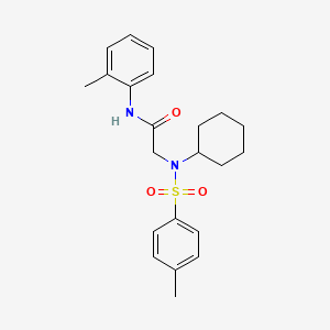molecular formula C22H28N2O3S B3657911 N~2~-cyclohexyl-N-(2-methylphenyl)-N~2~-[(4-methylphenyl)sulfonyl]glycinamide 