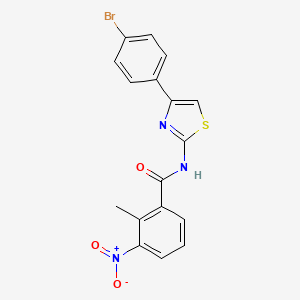molecular formula C17H12BrN3O3S B3657927 N-[4-(4-bromophenyl)-1,3-thiazol-2-yl]-2-methyl-3-nitrobenzamide 