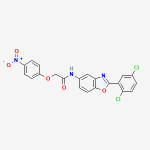 molecular formula C21H13Cl2N3O5 B3657939 N-[2-(2,5-dichlorophenyl)-1,3-benzoxazol-5-yl]-2-(4-nitrophenoxy)acetamide 