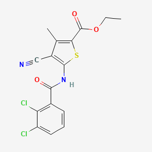 molecular formula C16H12Cl2N2O3S B3657961 ethyl 4-cyano-5-[(2,3-dichlorobenzoyl)amino]-3-methyl-2-thiophenecarboxylate 