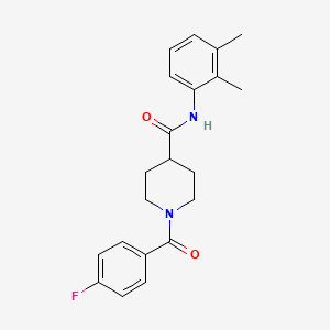 molecular formula C21H23FN2O2 B3657977 N-(2,3-dimethylphenyl)-1-(4-fluorobenzoyl)piperidine-4-carboxamide 