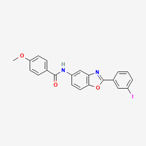 molecular formula C21H15IN2O3 B3658000 N-[2-(3-iodophenyl)-1,3-benzoxazol-5-yl]-4-methoxybenzamide 