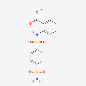 molecular formula C14H14N2O6S2 B3658095 Methyl 2-{[(4-sulfamoylphenyl)sulfonyl]amino}benzoate 