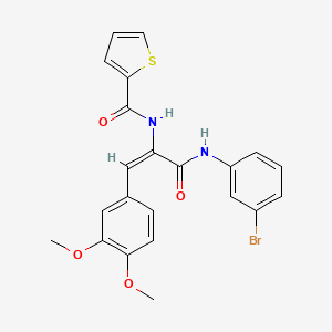 molecular formula C22H19BrN2O4S B3658120 N-[1-{[(3-bromophenyl)amino]carbonyl}-2-(3,4-dimethoxyphenyl)vinyl]-2-thiophenecarboxamide 