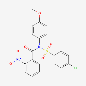 molecular formula C20H15ClN2O6S B3658150 N-[(4-chlorophenyl)sulfonyl]-N-(4-methoxyphenyl)-2-nitrobenzamide 