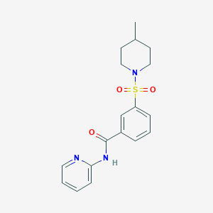 molecular formula C18H21N3O3S B3658181 3-(4-methylpiperidin-1-yl)sulfonyl-N-pyridin-2-ylbenzamide 