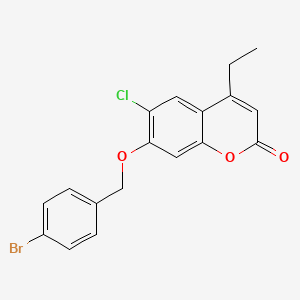 molecular formula C18H14BrClO3 B3658190 7-[(4-bromobenzyl)oxy]-6-chloro-4-ethyl-2H-chromen-2-one CAS No. 4389-20-2