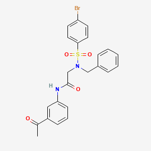 molecular formula C23H21BrN2O4S B3658205 N-(3-acetylphenyl)-N~2~-benzyl-N~2~-[(4-bromophenyl)sulfonyl]glycinamide 