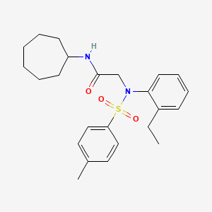 molecular formula C24H32N2O3S B3658226 N~1~-cycloheptyl-N~2~-(2-ethylphenyl)-N~2~-[(4-methylphenyl)sulfonyl]glycinamide 