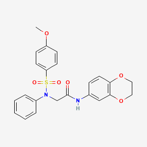 molecular formula C23H22N2O6S B3658233 N-(2,3-dihydro-1,4-benzodioxin-6-yl)-N~2~-[(4-methoxyphenyl)sulfonyl]-N~2~-phenylglycinamide 