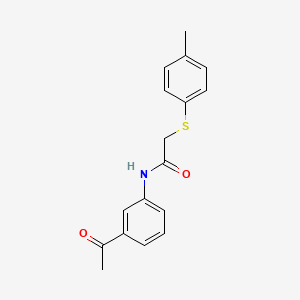 molecular formula C17H17NO2S B3658248 N-(3-acetylphenyl)-2-[(4-methylphenyl)thio]acetamide 