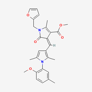 molecular formula C27H28N2O5 B3658263 methyl 1-(2-furylmethyl)-4-{[1-(2-methoxy-5-methylphenyl)-2,5-dimethyl-1H-pyrrol-3-yl]methylene}-2-methyl-5-oxo-4,5-dihydro-1H-pyrrole-3-carboxylate 