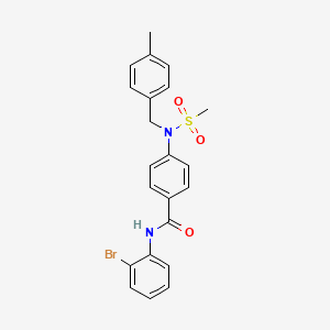 molecular formula C22H21BrN2O3S B3658283 N-(2-bromophenyl)-4-[(4-methylbenzyl)(methylsulfonyl)amino]benzamide 