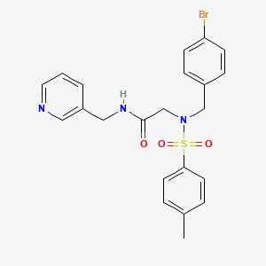 molecular formula C22H22BrN3O3S B3658291 N~2~-(4-bromobenzyl)-N~2~-[(4-methylphenyl)sulfonyl]-N~1~-(3-pyridinylmethyl)glycinamide 