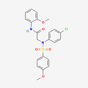 molecular formula C22H21ClN2O5S B3658303 N~2~-(4-chlorophenyl)-N~1~-(2-methoxyphenyl)-N~2~-[(4-methoxyphenyl)sulfonyl]glycinamide 