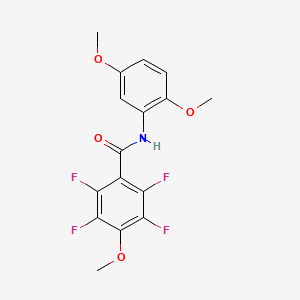 molecular formula C16H13F4NO4 B3658307 N-(2,5-dimethoxyphenyl)-2,3,5,6-tetrafluoro-4-methoxybenzamide 