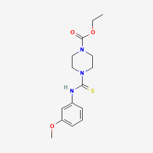 molecular formula C15H21N3O3S B3658330 Ethyl 4-[(3-methoxyphenyl)carbamothioyl]piperazine-1-carboxylate 