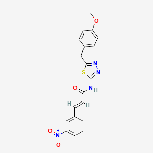 molecular formula C19H16N4O4S B3658338 N-[5-(4-methoxybenzyl)-1,3,4-thiadiazol-2-yl]-3-(3-nitrophenyl)acrylamide 