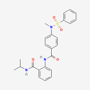 molecular formula C24H25N3O4S B3658352 N-isopropyl-2-({4-[methyl(phenylsulfonyl)amino]benzoyl}amino)benzamide 