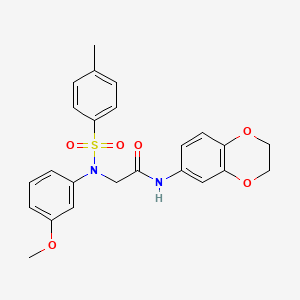 molecular formula C24H24N2O6S B3658386 N~1~-(2,3-dihydro-1,4-benzodioxin-6-yl)-N~2~-(3-methoxyphenyl)-N~2~-[(4-methylphenyl)sulfonyl]glycinamide 