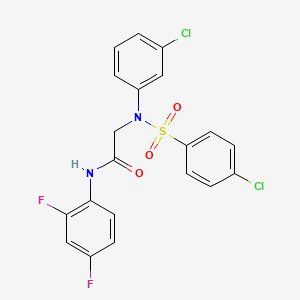 molecular formula C20H14Cl2F2N2O3S B3658401 N~2~-(3-chlorophenyl)-N~2~-[(4-chlorophenyl)sulfonyl]-N~1~-(2,4-difluorophenyl)glycinamide 