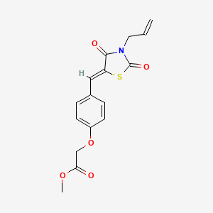 molecular formula C16H15NO5S B3658416 methyl {4-[(3-allyl-2,4-dioxo-1,3-thiazolidin-5-ylidene)methyl]phenoxy}acetate 