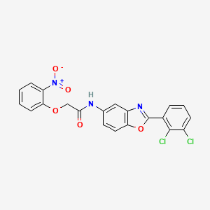 molecular formula C21H13Cl2N3O5 B3658427 N-[2-(2,3-dichlorophenyl)-1,3-benzoxazol-5-yl]-2-(2-nitrophenoxy)acetamide 